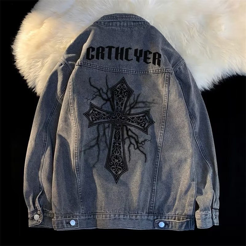 Baroque Cross Denim Jacket