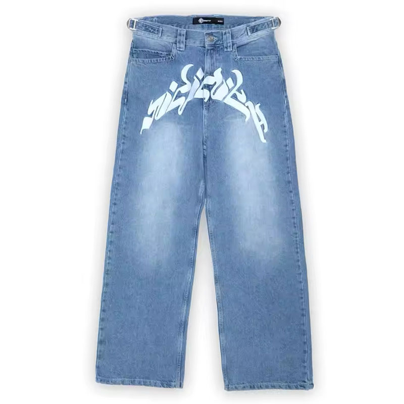 Trend Letter Print Jeans