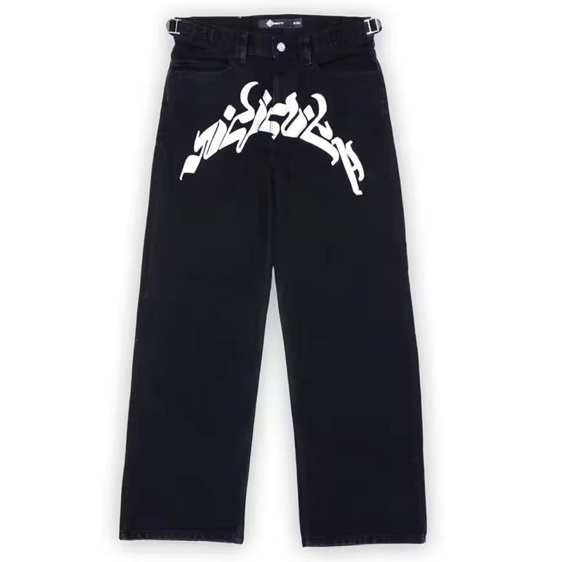 Hip Hop Trend Letter Print Jeans