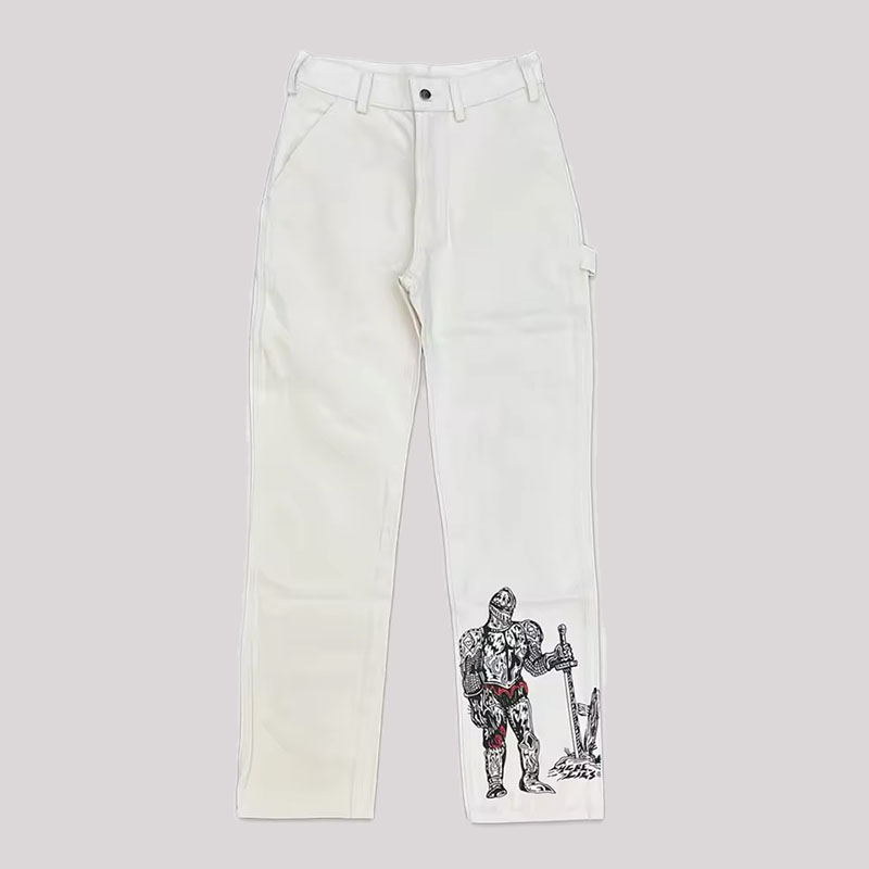 Unisex Hip Hop Gothic Print Jeans