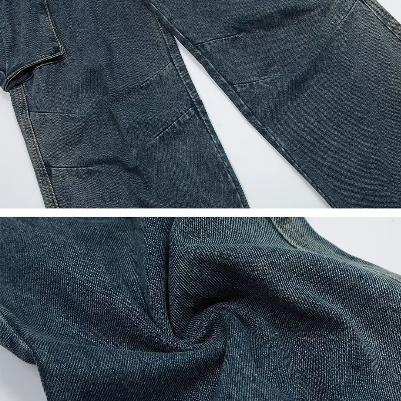 Vintage Multi-Pocket Aged Jeans