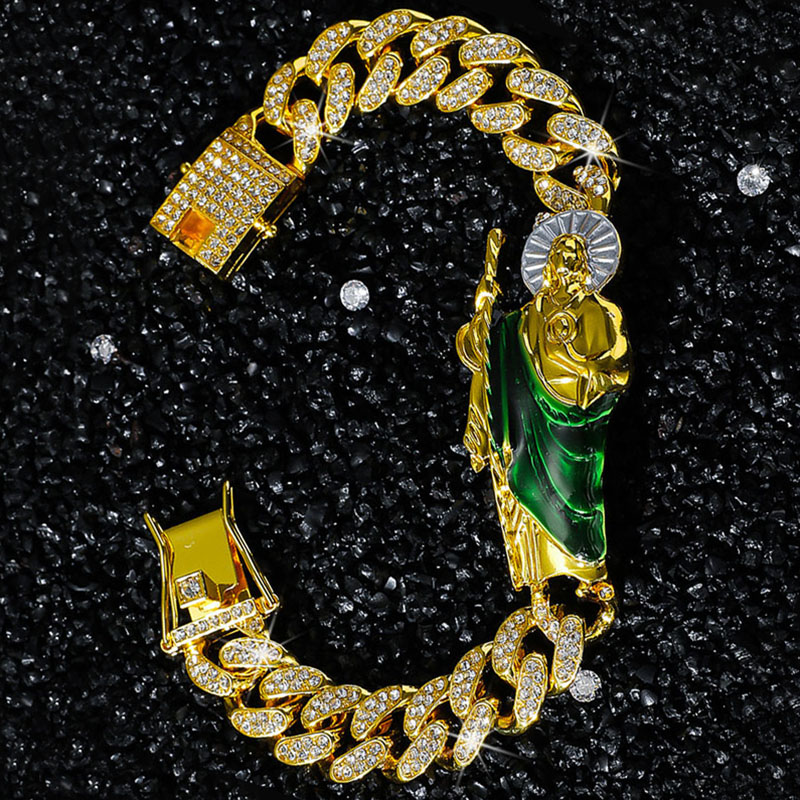 Iced Out St. Jude 12mm Cuban Link Bracelet