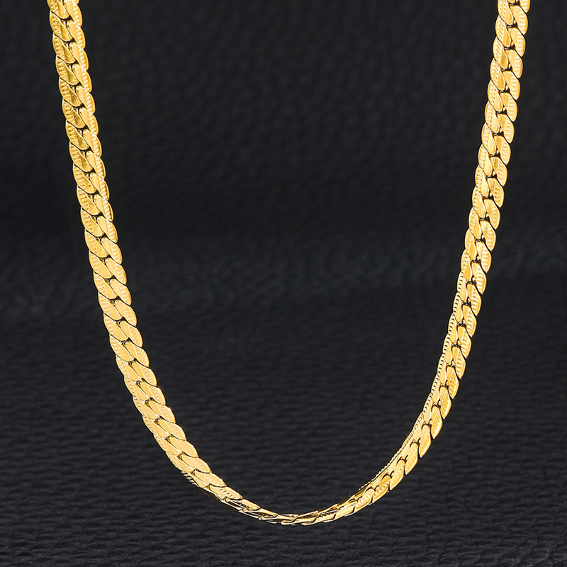 5mm Titanium Steel Embossed Cuban Chain