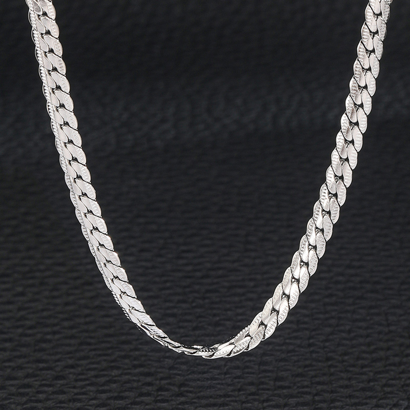 5mm Titanium Steel Embossed Cuban Chain