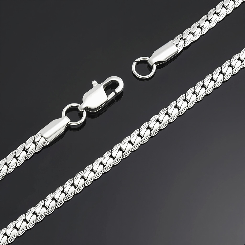 5mm Titanium Steel Embossed Cuban Chain