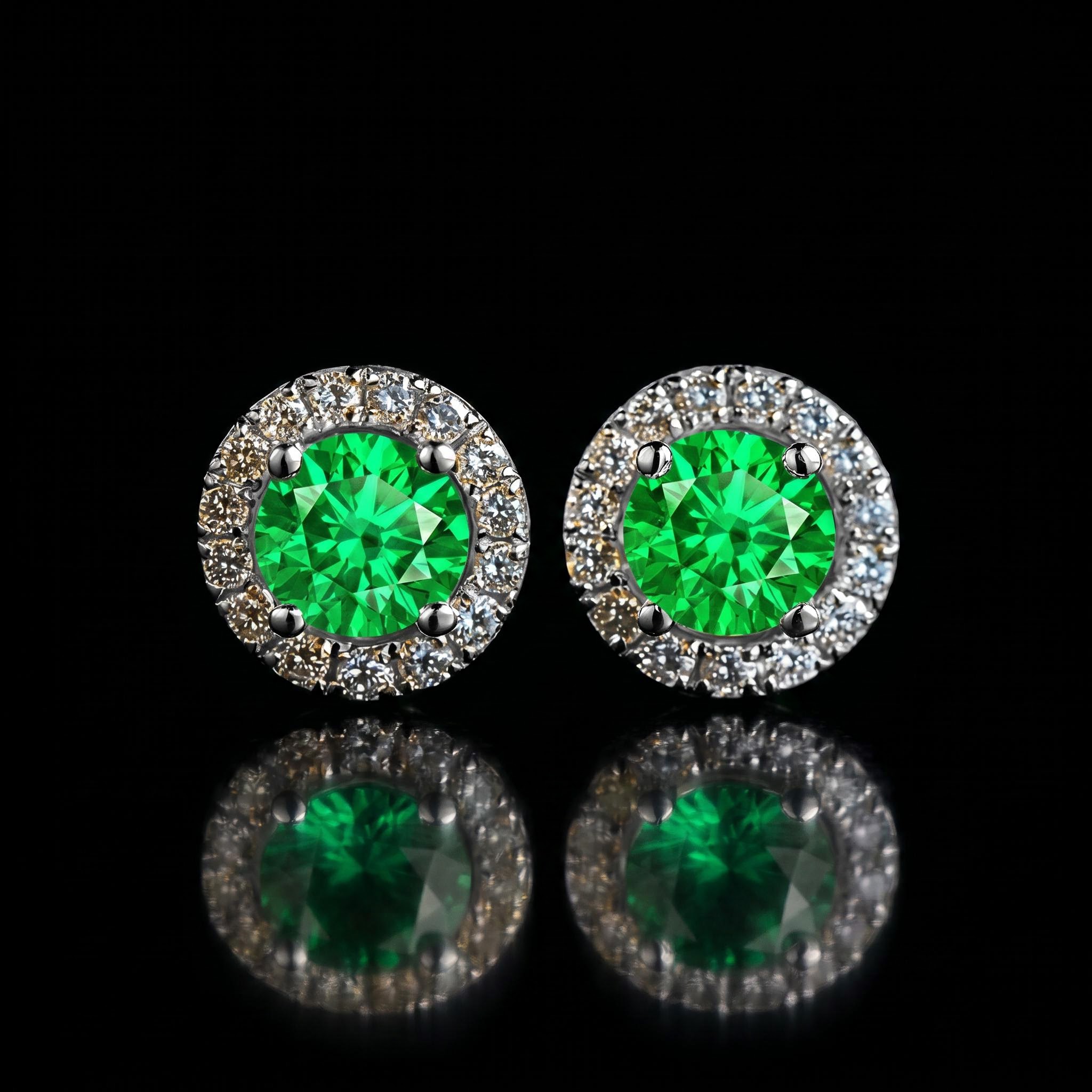 Brilliant Round Cut Halo Stud Earrings Brilliant Round Cut Halo Stud Earrings