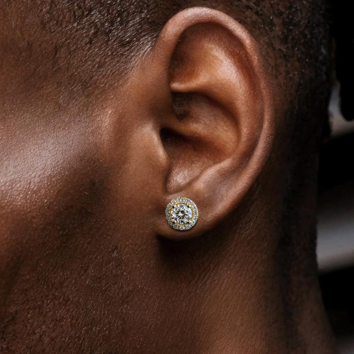 Brilliant Round Cut Halo Stud Earrings Brilliant Round Cut Halo Stud Earrings