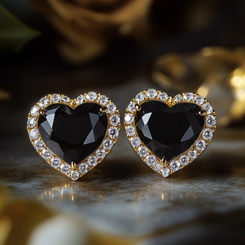 4Ct Heart-shaped Halo Stud Earrings