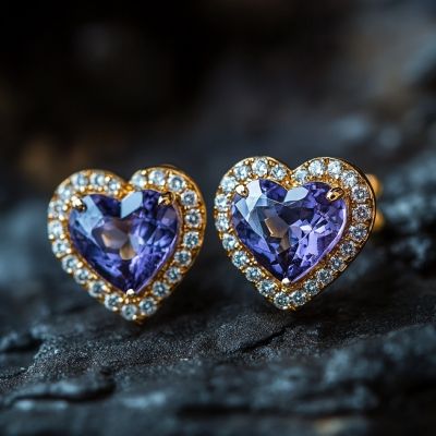 4Ct Heart-shaped Halo Stud Earrings