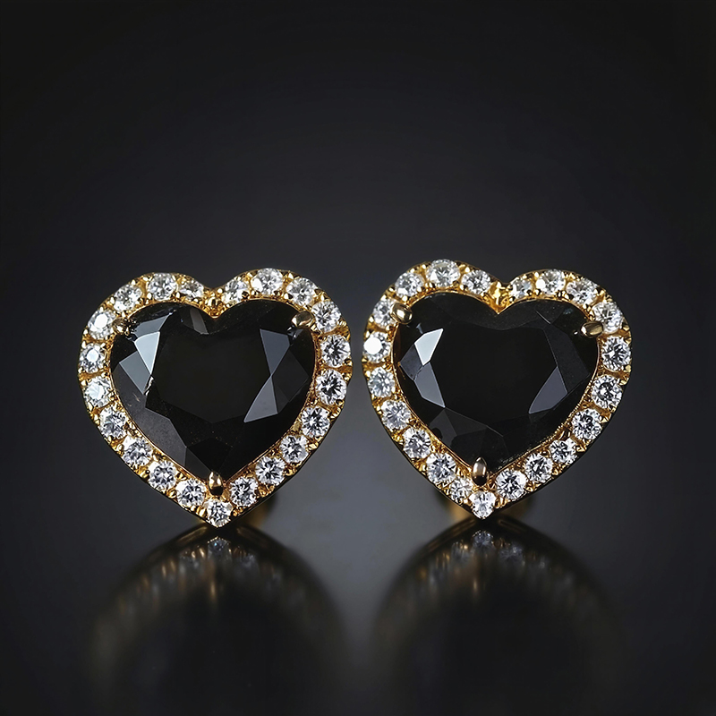 4Ct Heart-shaped Halo Stud Earrings