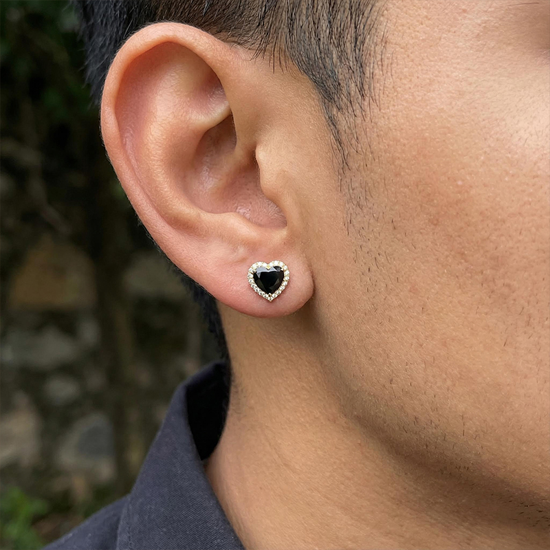 4Ct Heart-shaped Halo Stud Earrings