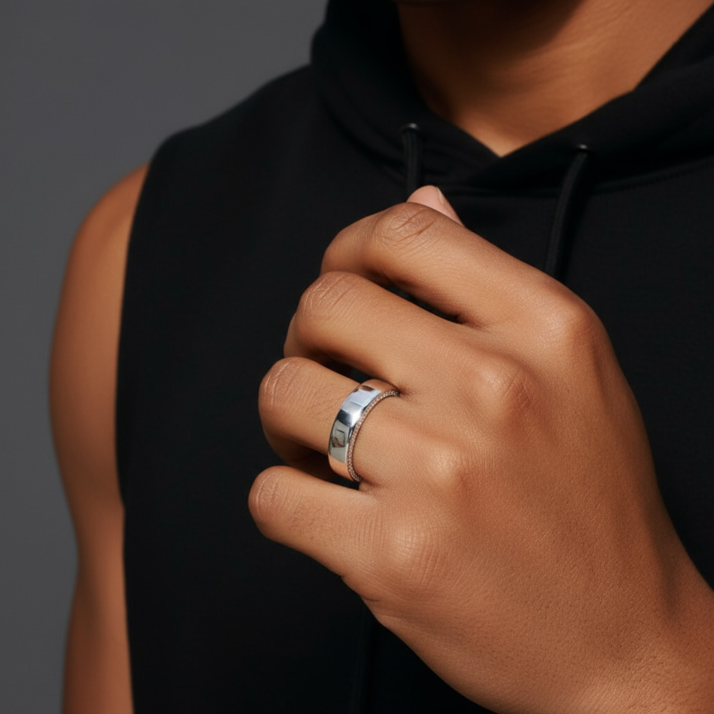 Moissanite Eternity Band Ring in S925 Sterling Silver