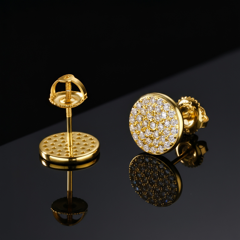 Moissanite Round Stud Earrings S925 Sterling Silver