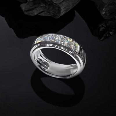 Moissanite 3Ct Round Cut Men's Engagement Ring in S925 Silver