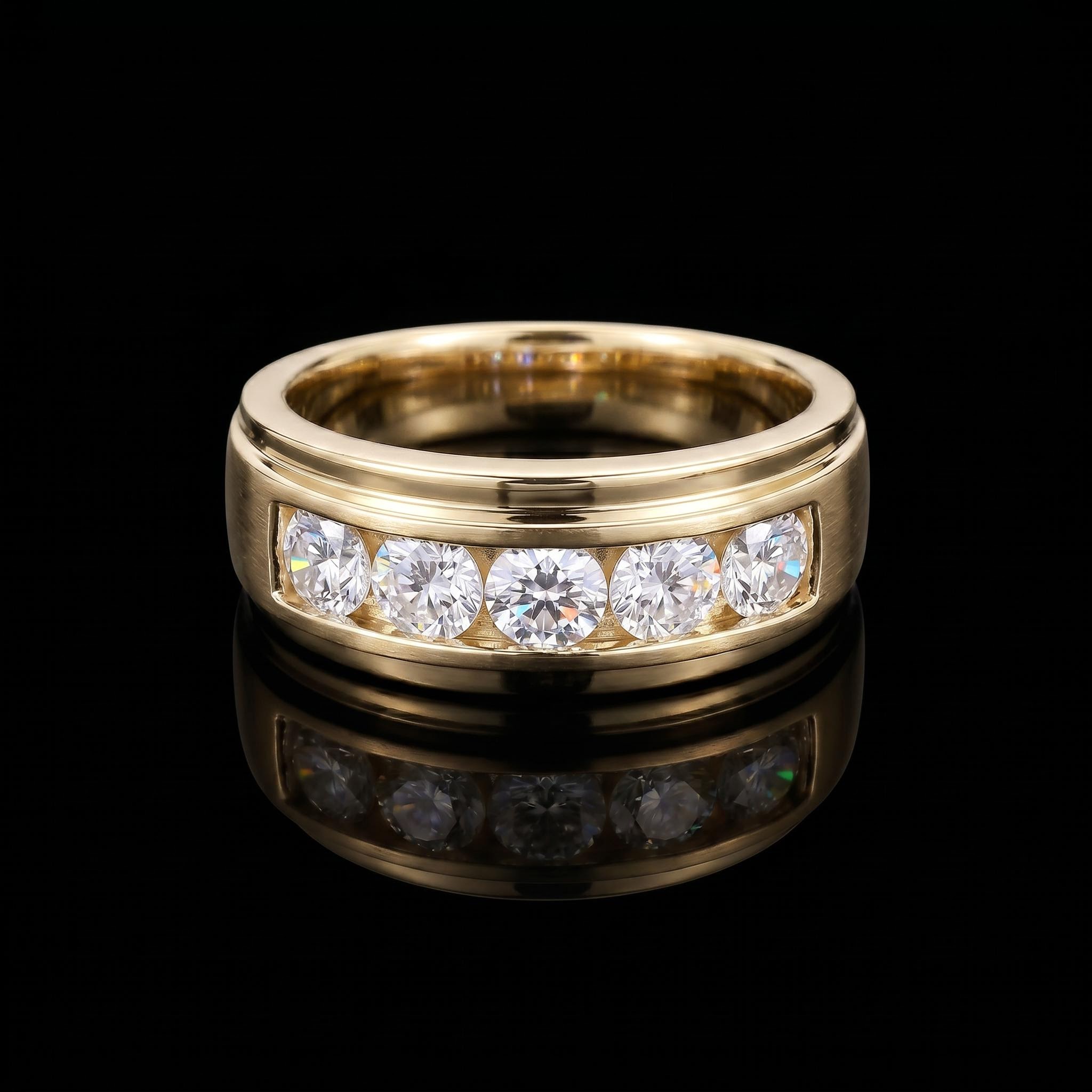 7mm Moissanite 2.0 CTW Round Cut Men's Engagement Ring in S925 Silver 7mm Moissanite 2.0 CTW Round Cut Men's Engagement Ring in S925 Silver