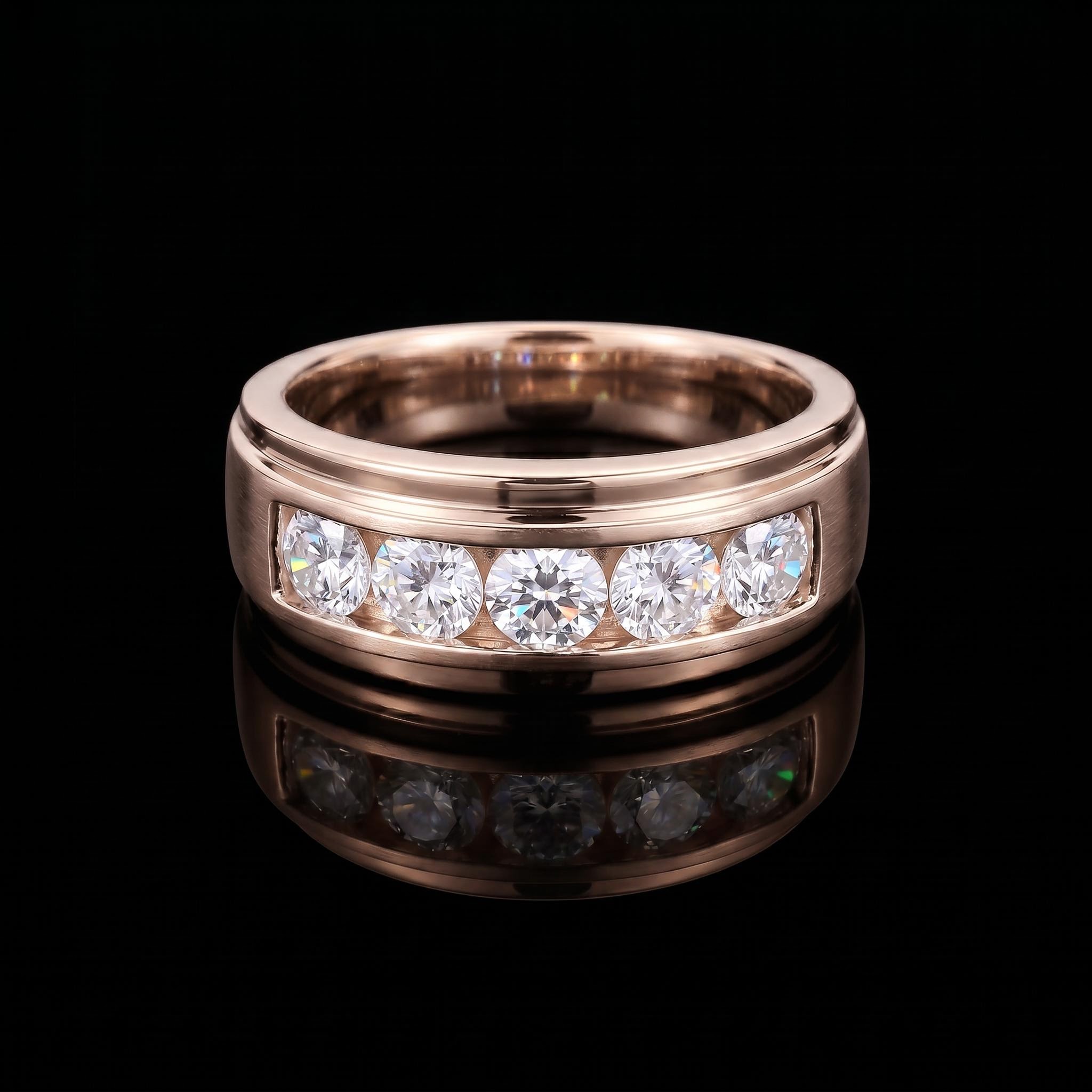 7mm Moissanite 2.0 CTW Round Cut Men's Engagement Ring in S925 Silver 7mm Moissanite 2.0 CTW Round Cut Men's Engagement Ring in S925 Silver