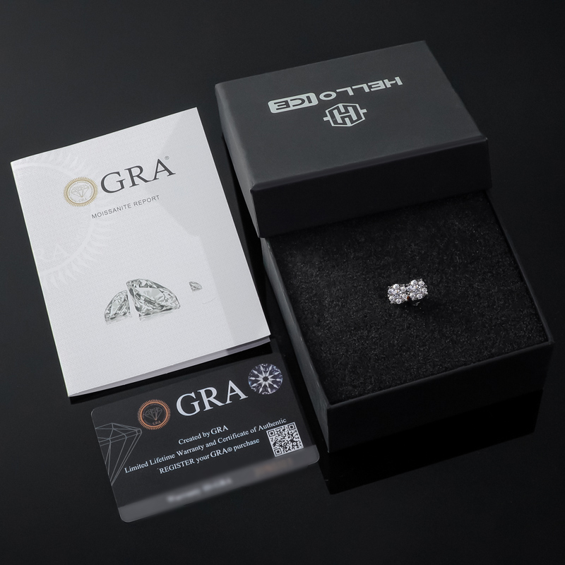 Moissanite Brilliant Round Cut Cluster Stud Earrings in S925 Sterling Silver