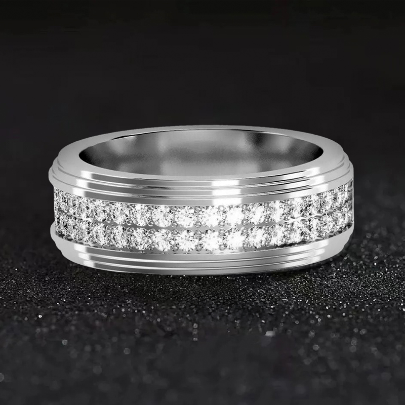 925S & VVS Moissanite 1.29CTW Band Ring