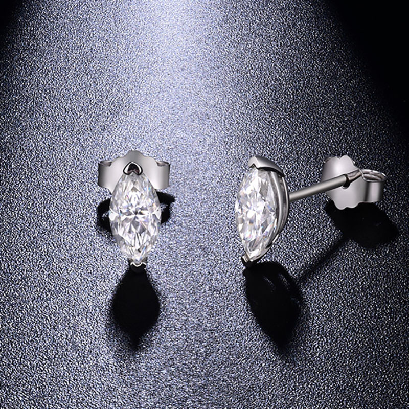 0.5Ct Certified VVS1 Moissanite Marquise Cut Earrings