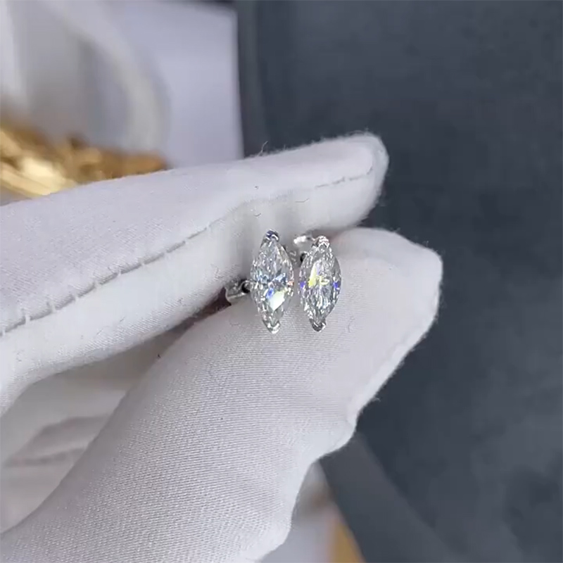 0.5Ct Certified VVS1 Moissanite Marquise Cut Earrings