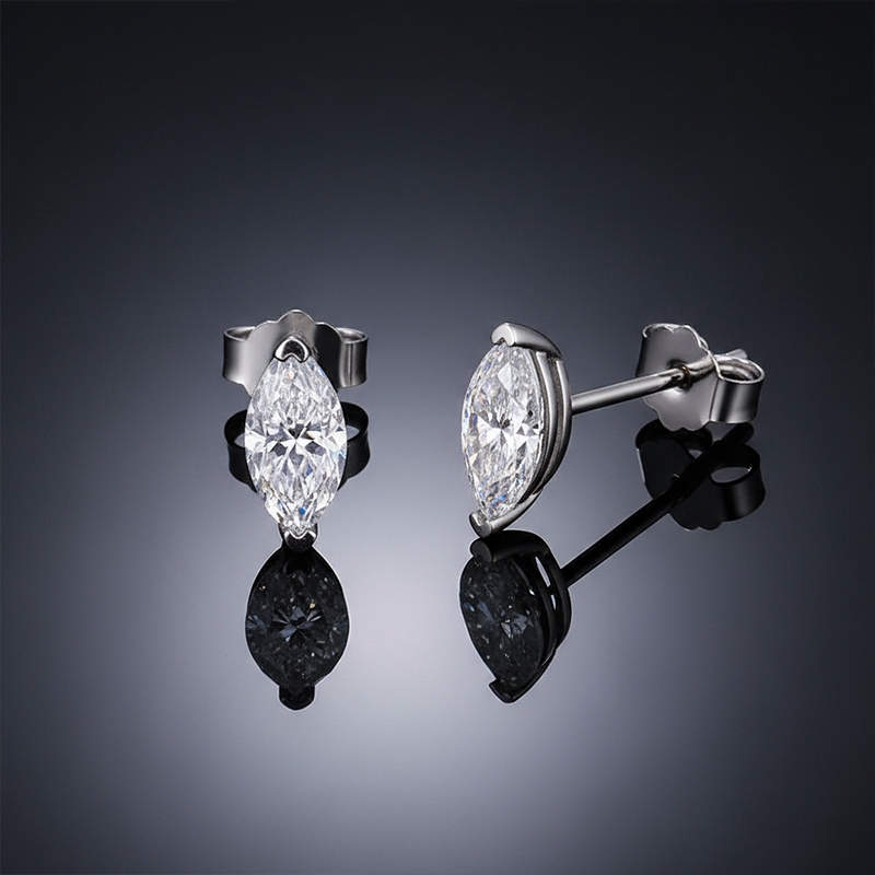 0.5Ct Certified VVS1 Moissanite Marquise Cut Earrings 0.5Ct Certified VVS1 Moissanite Marquise Cut Earrings