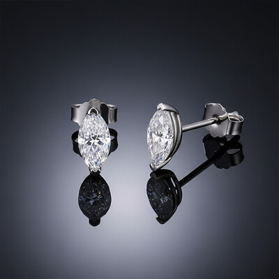 0.5Ct Certified VVS1 Moissanite Marquise Cut Earrings