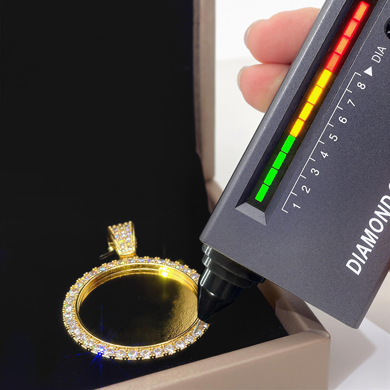 925S & VVS Moissanite Round Custom Picture Solid Pendant - 1"