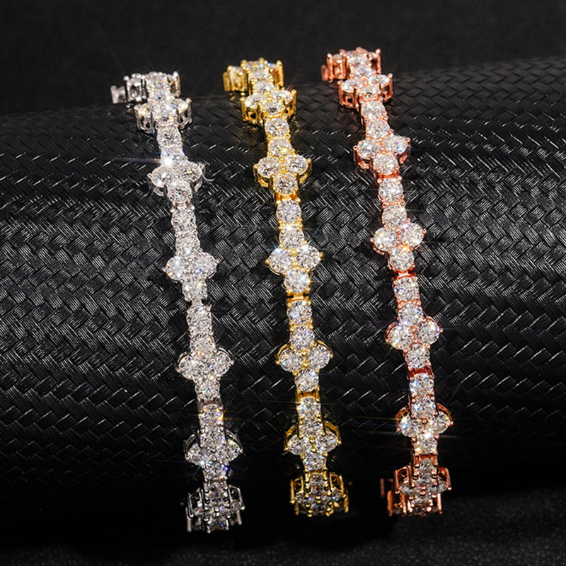 3mm 925S & VVS Moissanite Cross Tennis Bracelet