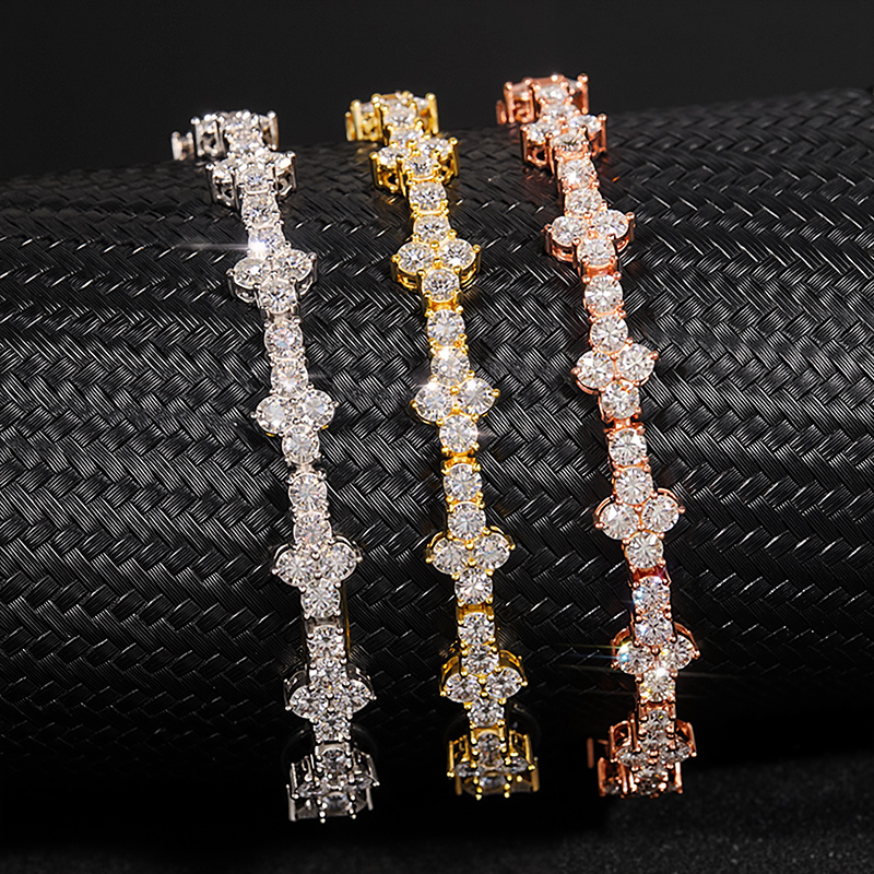 3mm 925S & VVS Moissanite Cross Tennis Bracelet