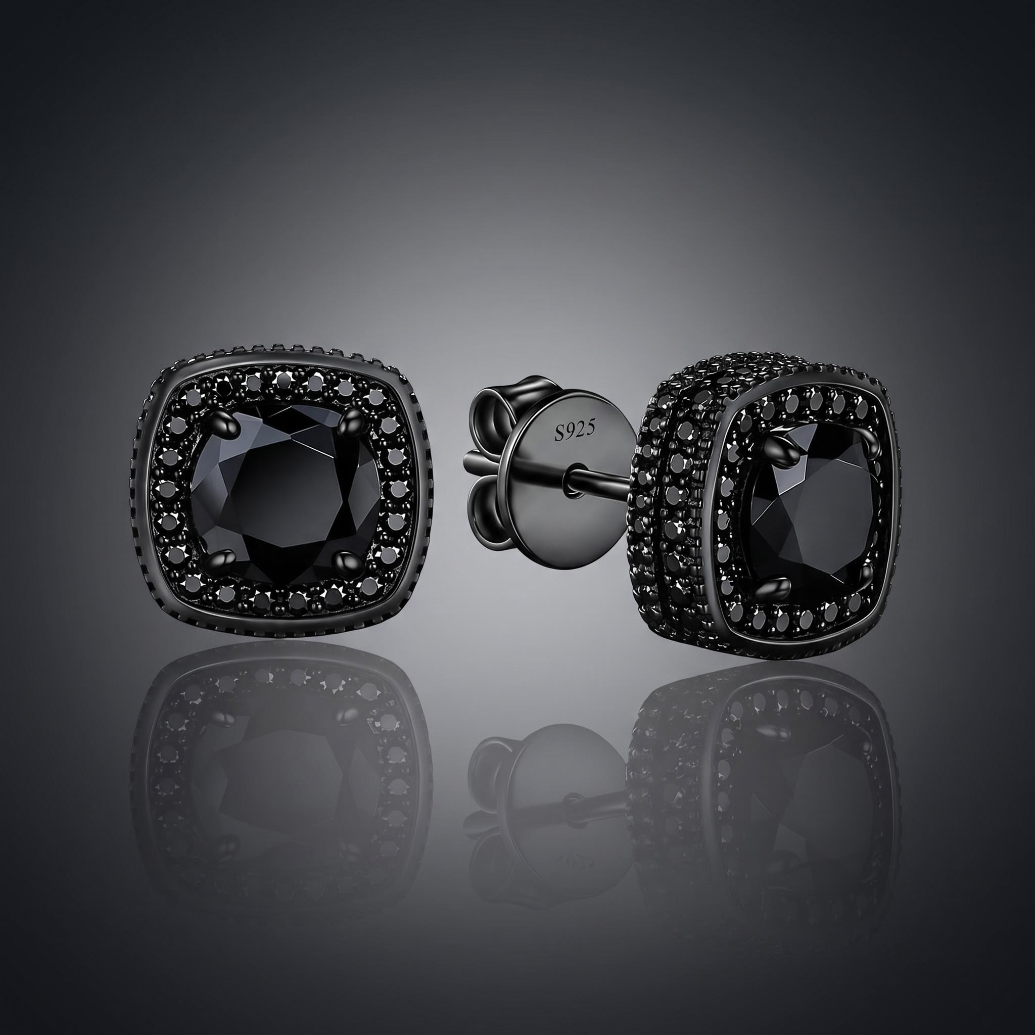 1Ct 925 Silver & VVS1 Moissanite Cushion Cut Halo Stud Earrings 1Ct 925 Silver & VVS1 Moissanite Cushion Cut Halo Stud Earrings
