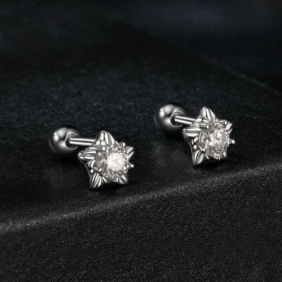 0.2 CTW Certified VVS1 Moissanite Star Earrings