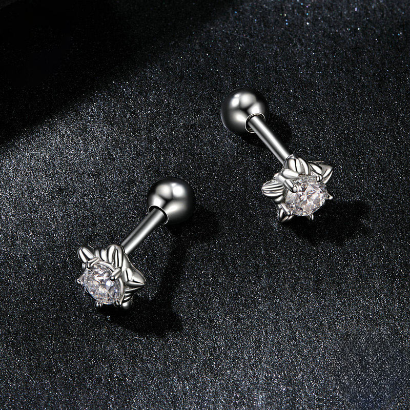 0.2 CTW Certified VVS1 Moissanite Star Earrings