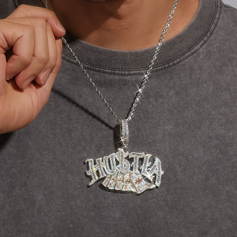 Iced Out Hustla Dollar Pendant