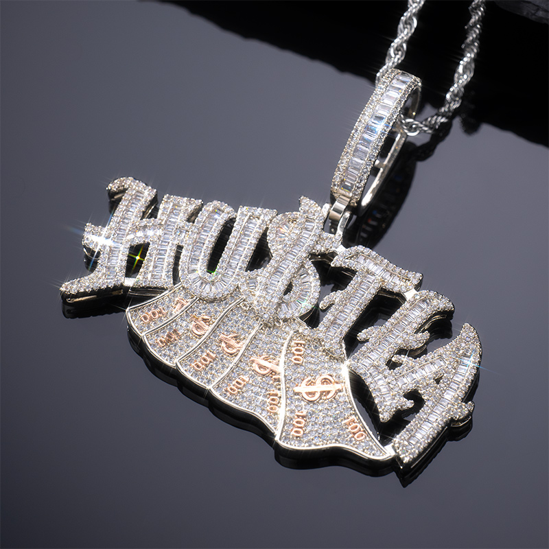 Iced Out Hustla Dollar Pendant