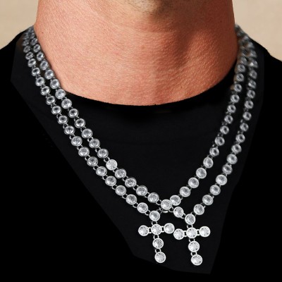 Iced Out Cross Tennis Necklace