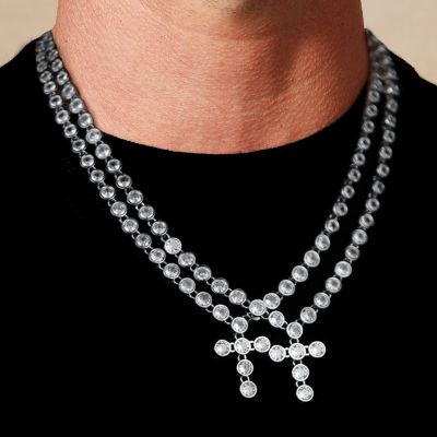 Iced Out Cross Tennis Necklace