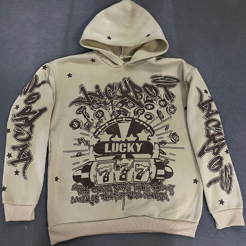 Hip Hop Print Hoodie Set