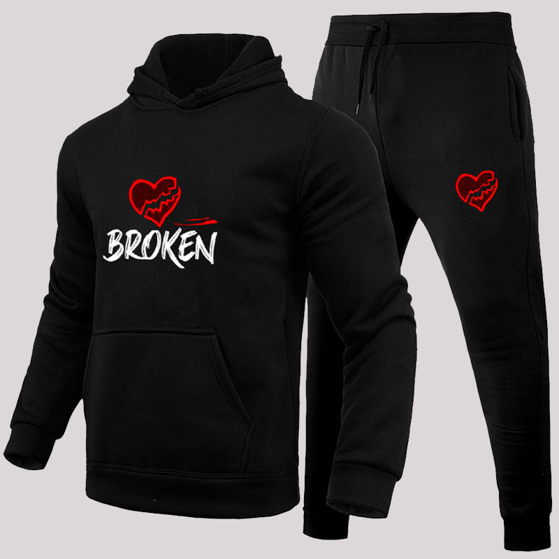 Broken Printed Hoodie Set