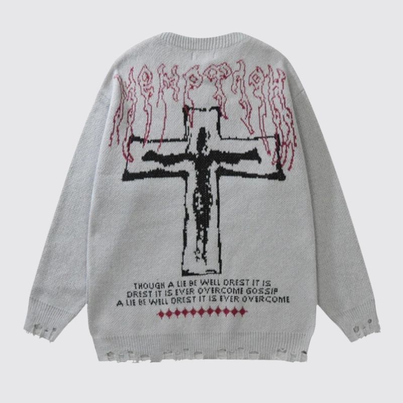 Y2K long-sleeved knitted sweater