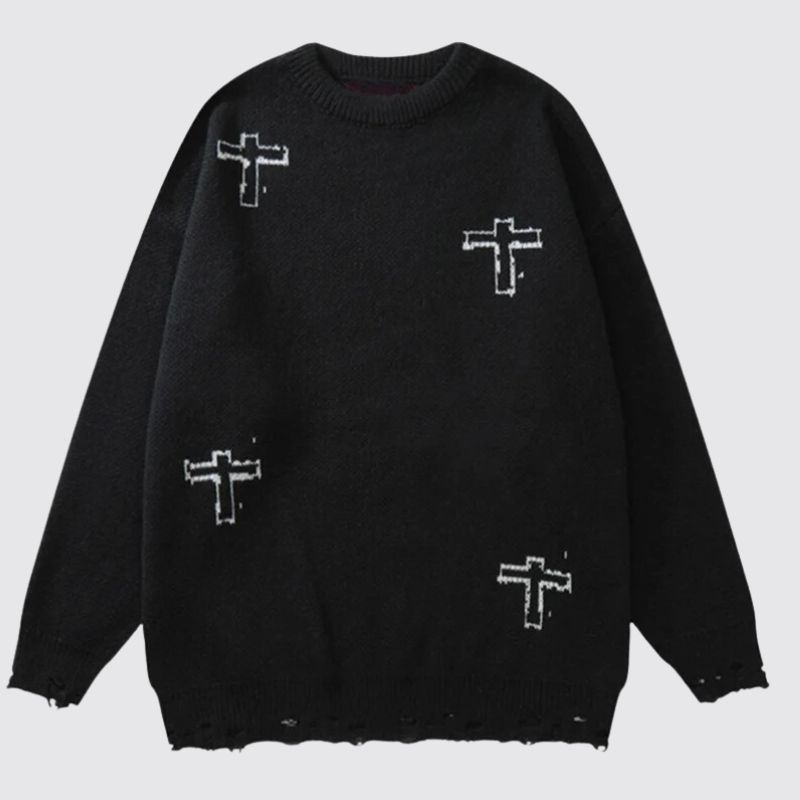 Y2K long-sleeved knitted sweater