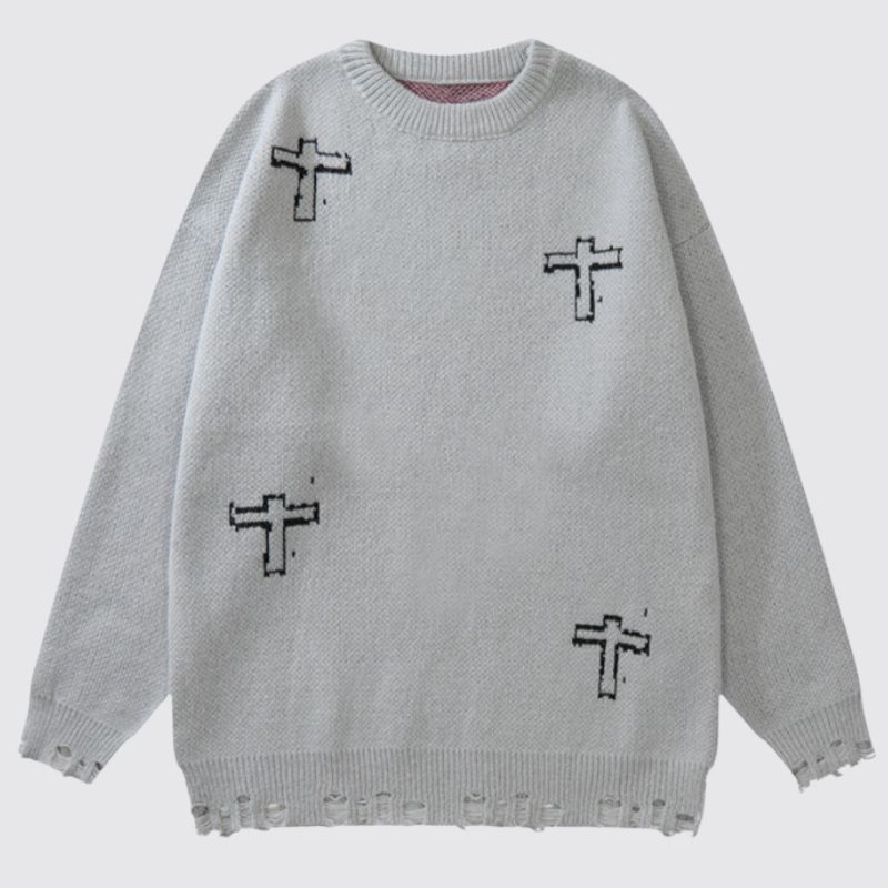 Y2K long-sleeved knitted sweater