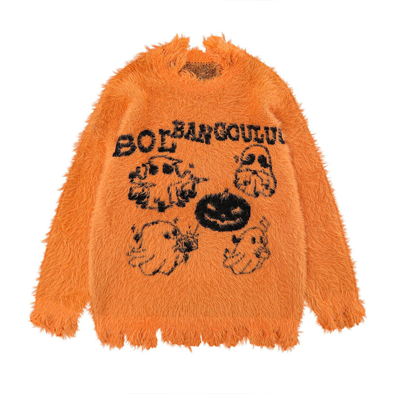 Halloween Jacquard V-Neck Sweater