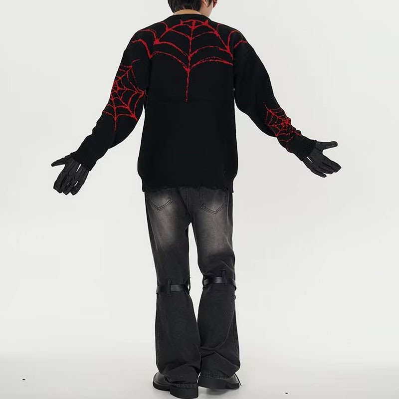 Gothic Spider Pattern Sweater