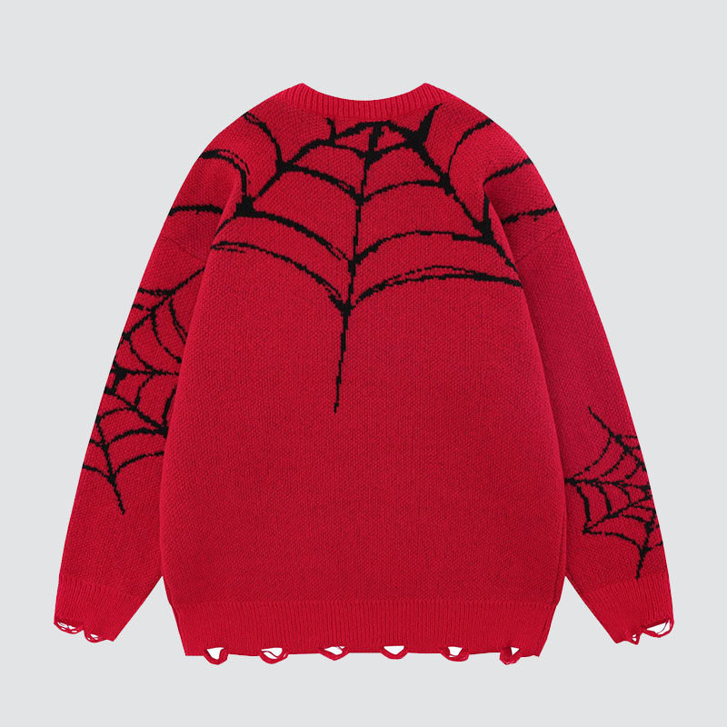 Gothic Spider Pattern Sweater