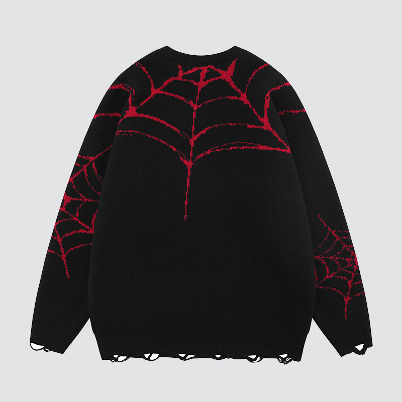 Gothic Spider Pattern Sweater