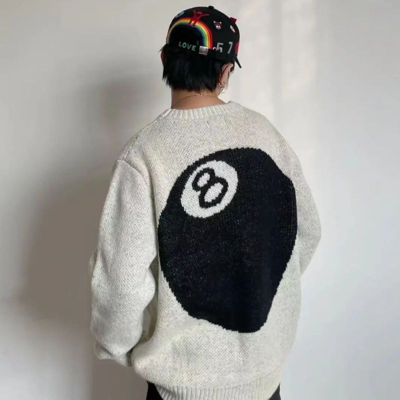 Billiards Black 8 Mohair Sweater