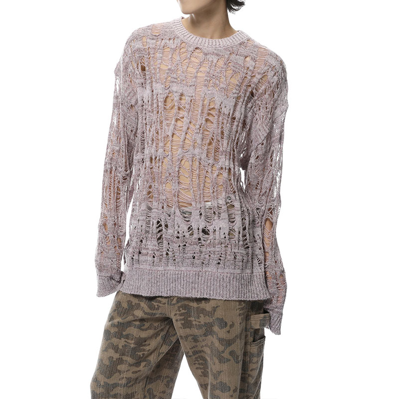 Unisex See-Through Cutout Raglan Sweater