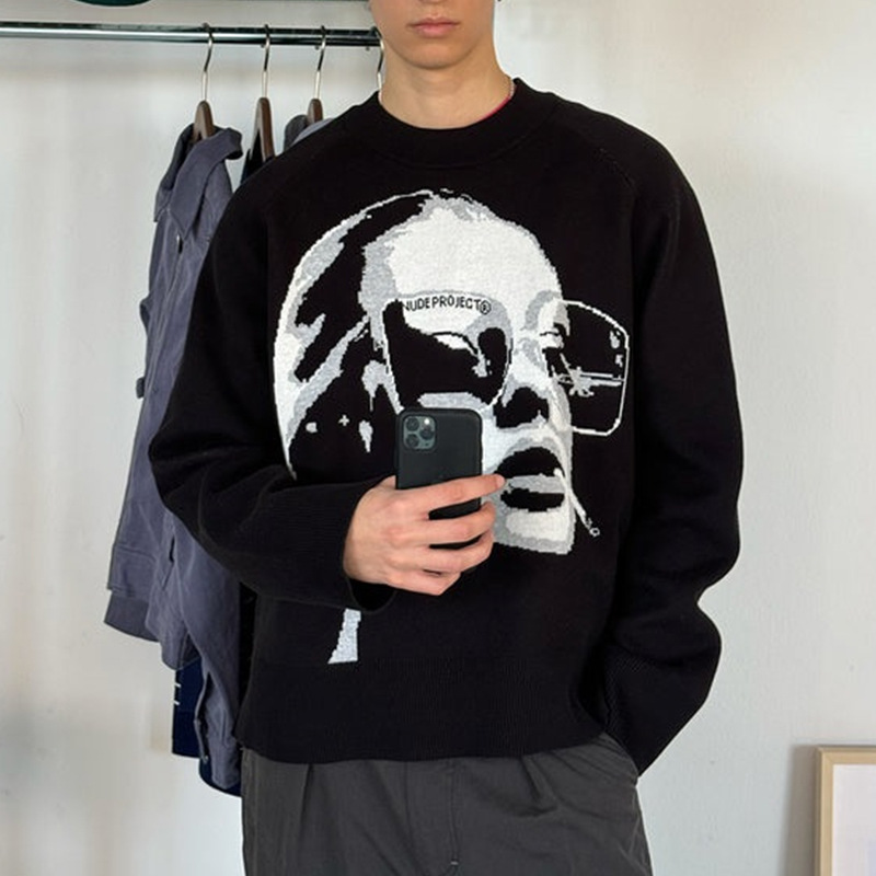 Unisex Portrait Print Sweater