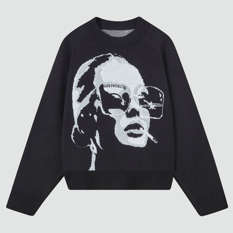 Unisex Portrait Print Sweater