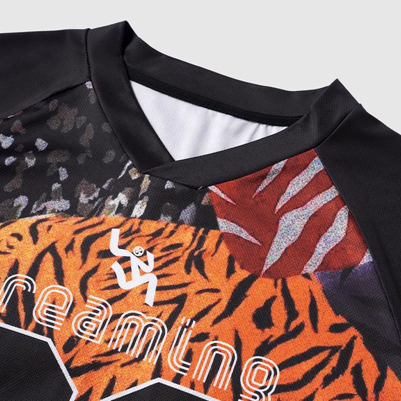 Tiger Stripe Digital Print Long Sleeve Athletic T-Shirt